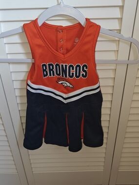 NFL Denver Broncos Girls Orange and Navy Cheer Dress Size 18M